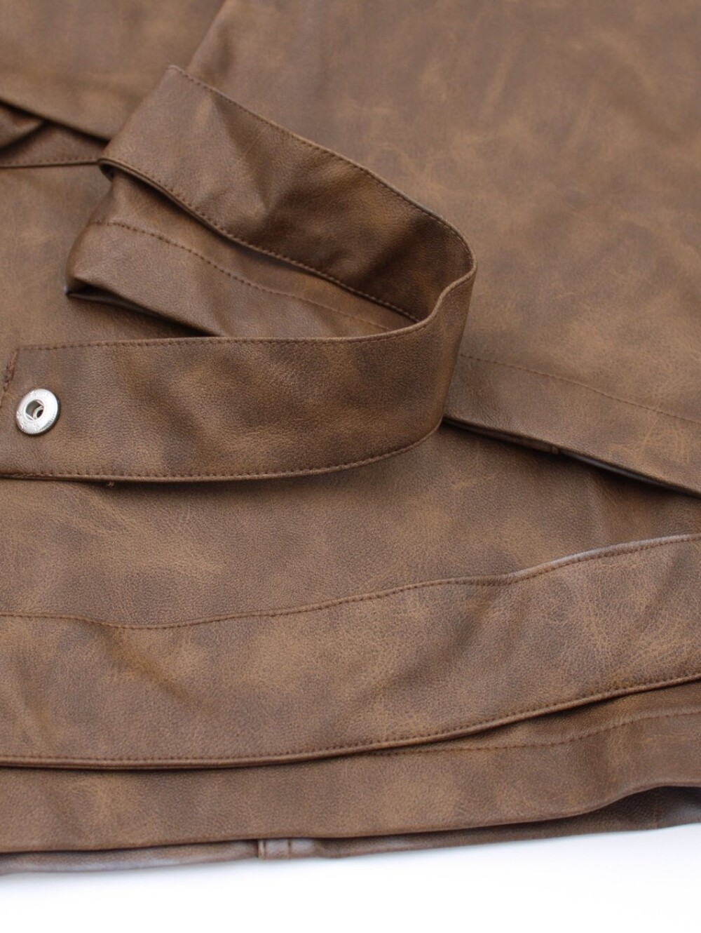 Fashion Nova Brown Faux Leather Cargo Pants Wide Leg Utility Size Small - Picture 5 of 8